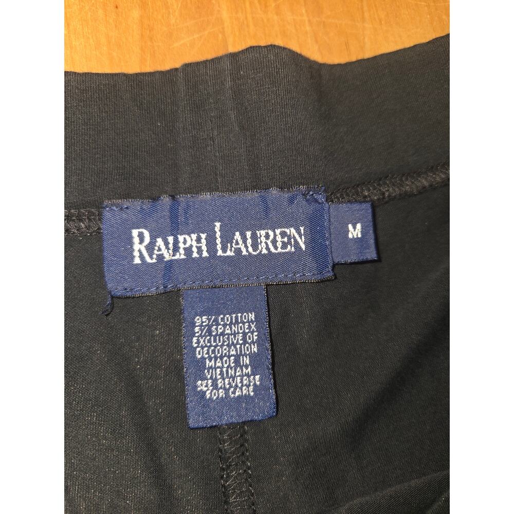 Womans Ralph Lauren women's black wide-leg cropped lounge pants size M - Picture 3 of 4